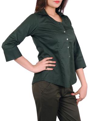 green cotton shirt - 10561828 - Standard Image - 2