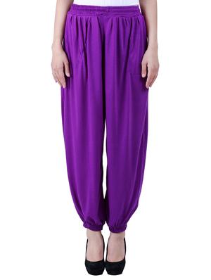 purple & black viscose harem pants - 10571572 - Standard Image - 2