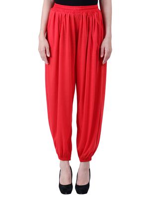 red & black viscose harem pants - 10571575 - Standard Image - 5