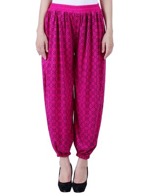 blue & purple viscose harem pants - 10571585 - Standard Image - 2