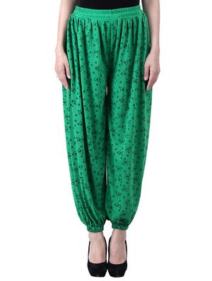 green & beige viscose harem pants - 10571588 - Standard Image - 2