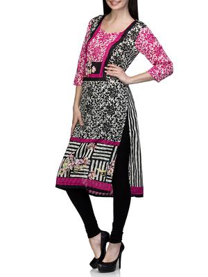 pink cotton straight kurta - 10577703 - Standard Image - 2