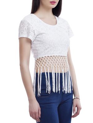 fringe lace trim detail tops - 10578301 - Standard Image - 2