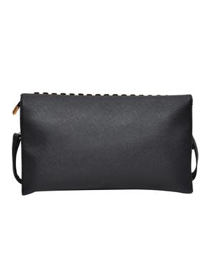 black leatherette sling bag - 10580609 - Standard Image - 2