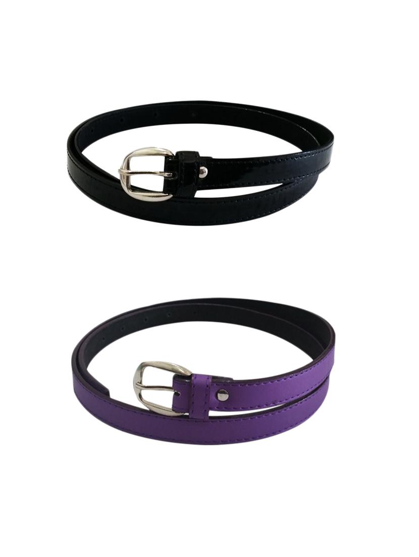 Purple,black Leatherette Combos Belt - By