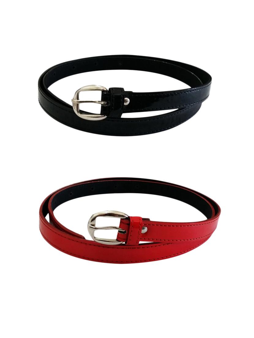 Red ,black Leatherette Combos Belt - By
