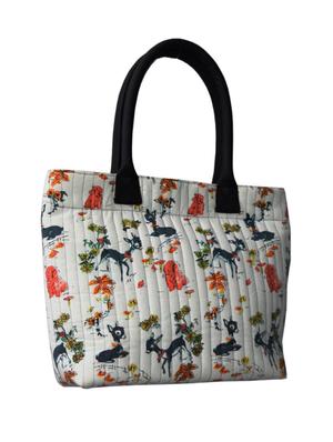 Multi fabric printed handbag - 10643033 - Standard Image - 2