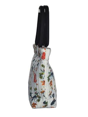 Multi fabric printed handbag - 10643033 - Standard Image - 5