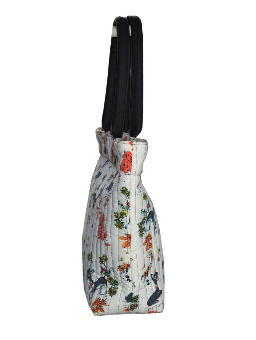 Multi fabric printed handbag - 10643033 - Zoom Image - 5