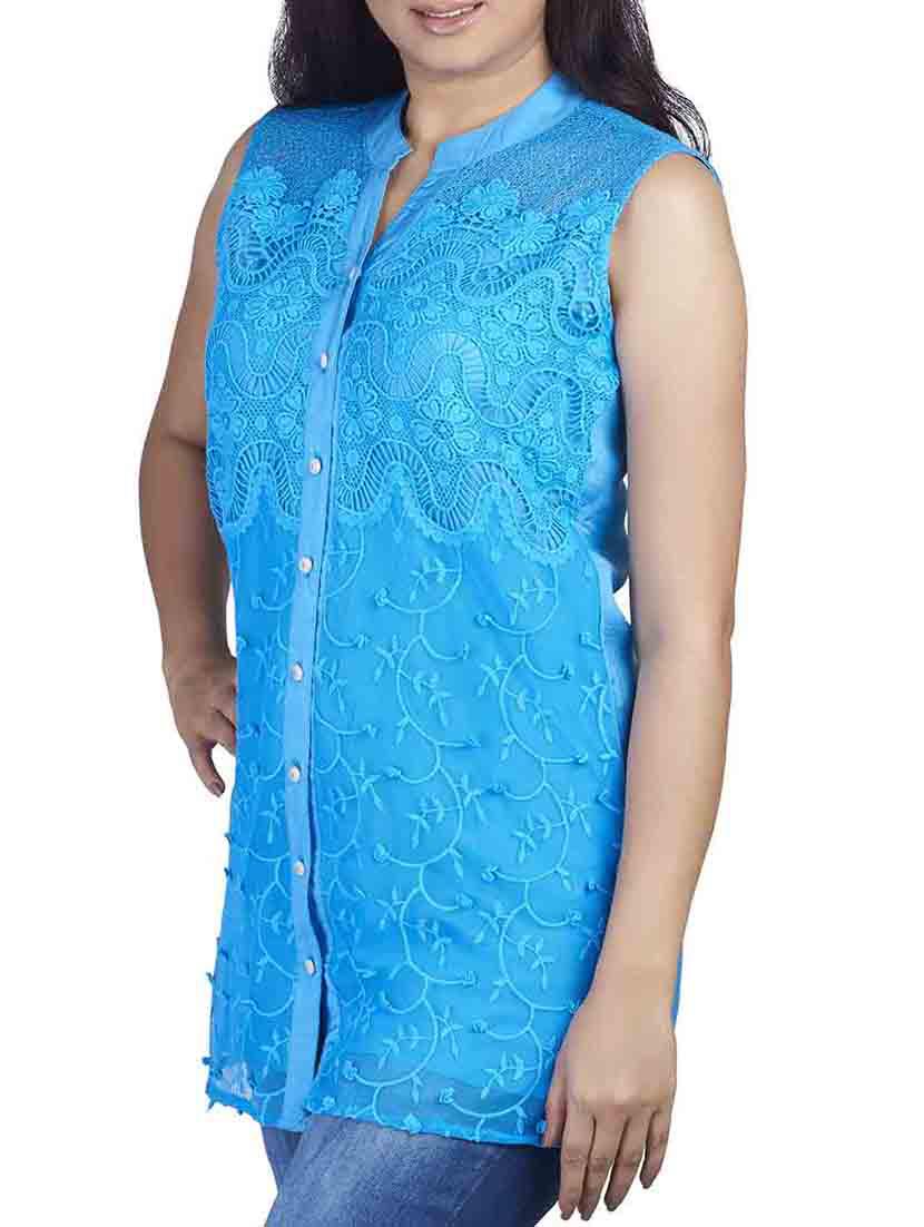 blue cotton regular shirt - 10656335 - Zoom Image - 2