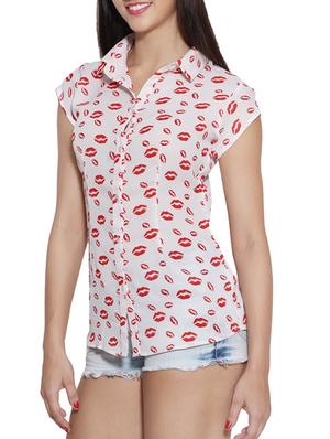 white crepe shirt - 10668975 - Standard Image - 2