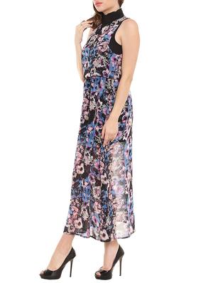 blue polyester maxi dress - 10681699 - Standard Image - 2