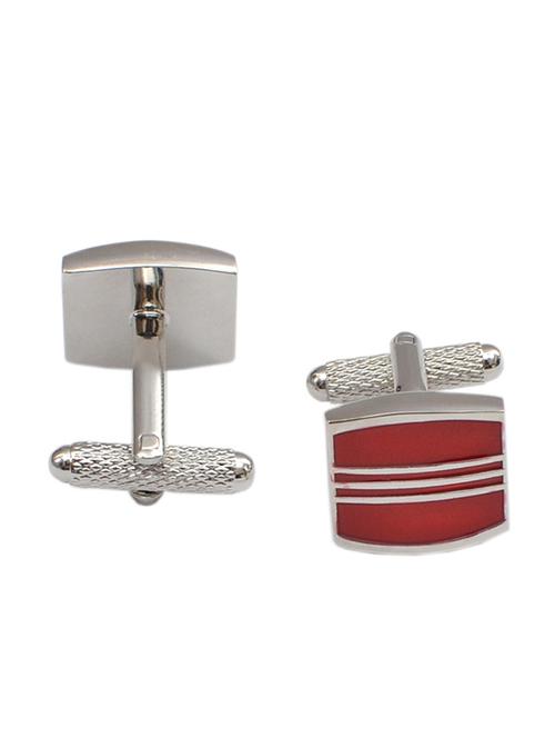 alvaro castagnino red metal tie cufflinks & pocket square set - 10682541 - Very Small Image - 1
