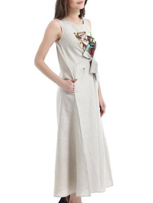 beige linen dress - 10700545 - Standard Image - 2