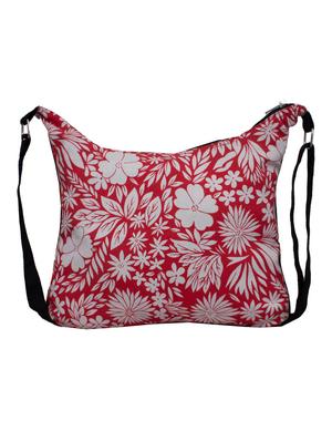 red and white canvas floral printed sling bag - 10701204 - Standard Image - 2