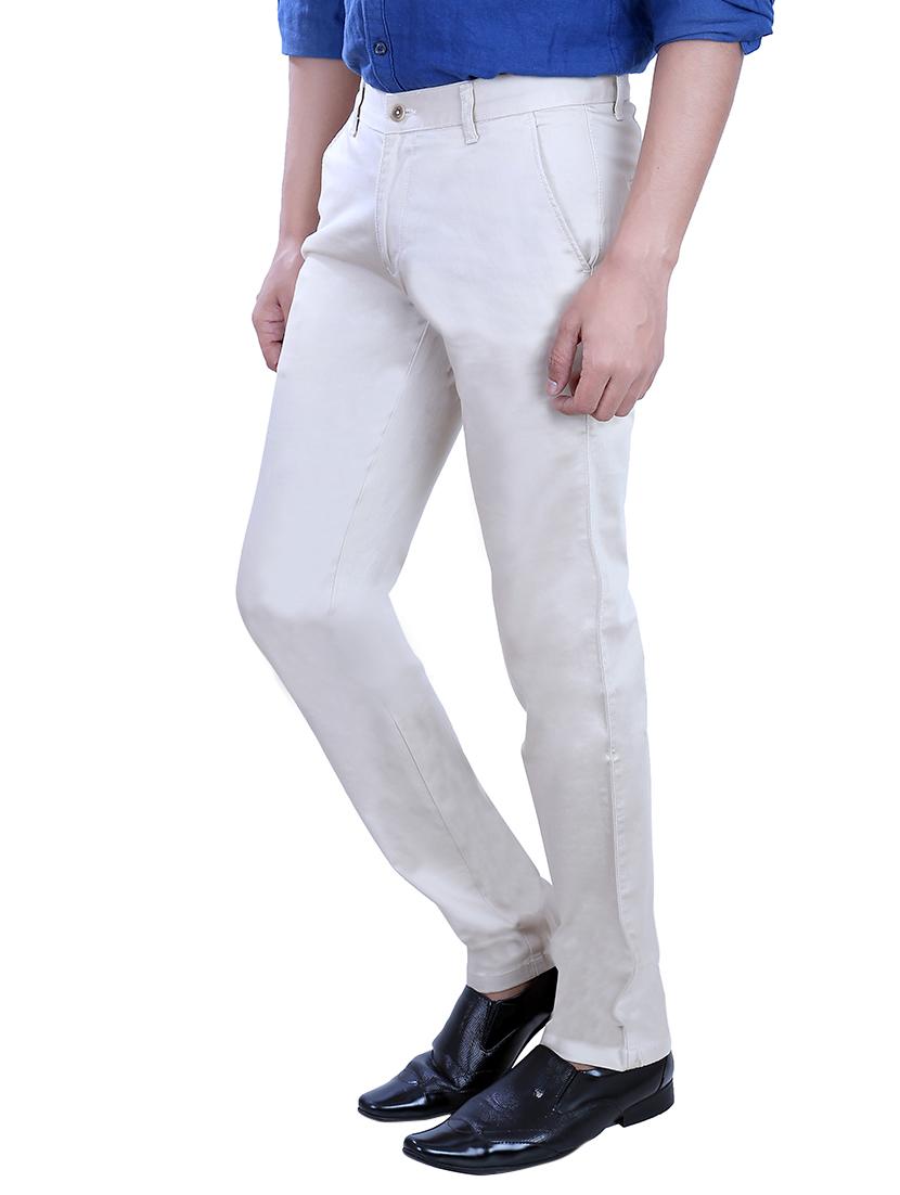 white cotton chinos - 10707651 - Zoom Image - 2