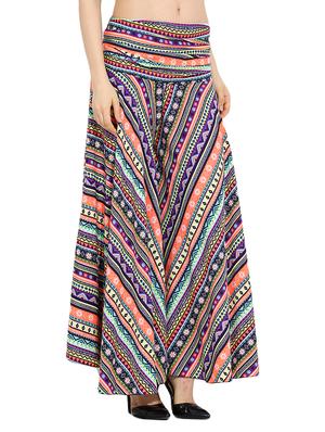 multi colored polyester palazzos - 10709895 - Standard Image - 2