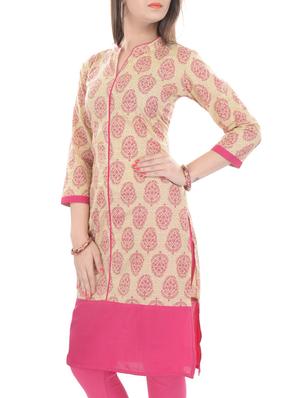 pink cotton kurta - 10710752 - Standard Image - 2