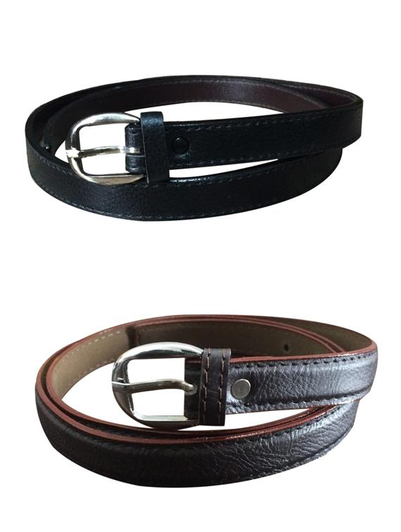Black, Brown Leatherette Combos Belt - By