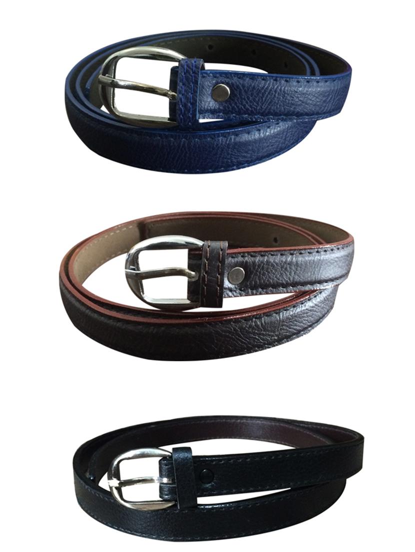 Blue, Black, Beige Leatherette Combos Belt - By - 10717545