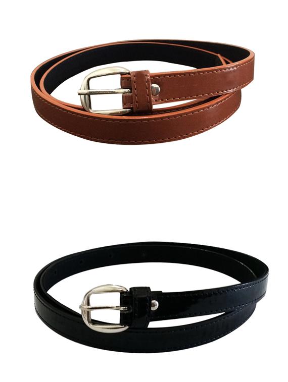 Brown, Black Leatherette Combos Belt - By