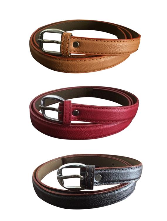 Beige, Red, Black Leatherette Combos Belt - By
