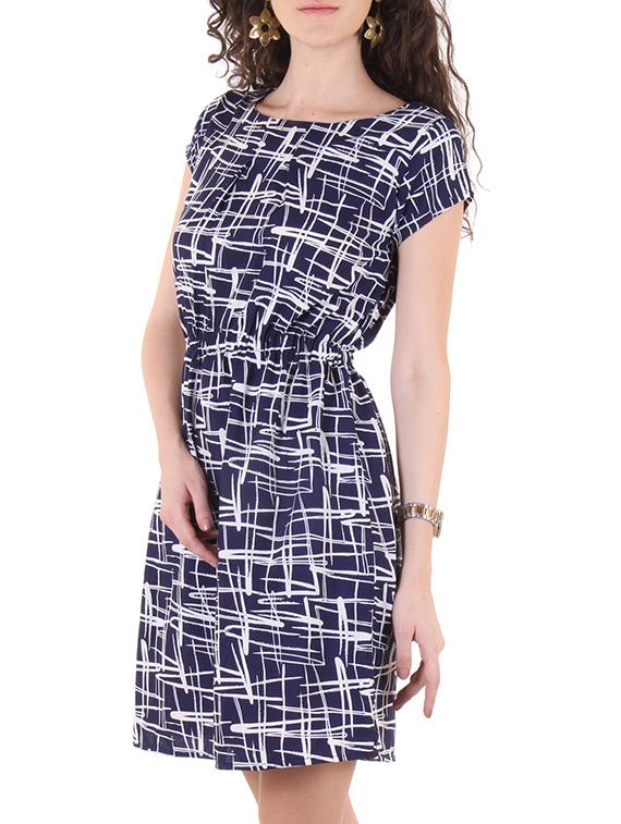 navy blue poly crepe dress - 10720028 - Zoom Image - 2