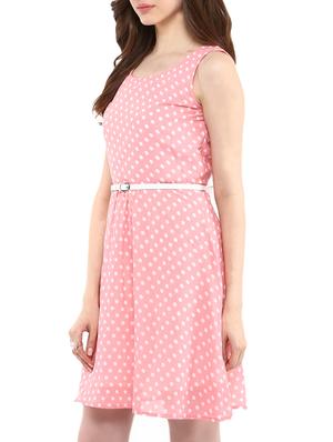 polka dot belted a-line dress - 10742902 - Standard Image - 2