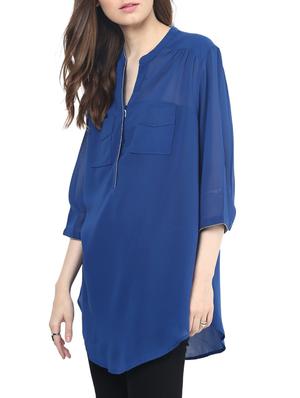 blue polyester top - 10743175 - Standard Image - 2