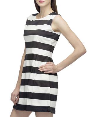 black cotton a-line dress - 10743723 - Standard Image - 2