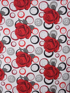 Red Rose print cotton bedsheet with pillow covers - 1076568 - Standard Image - 2