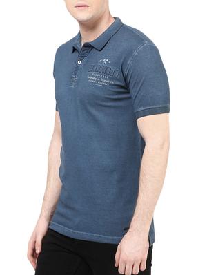 solid navy blue cotton t-shirt - 10795199 - Standard Image - 2