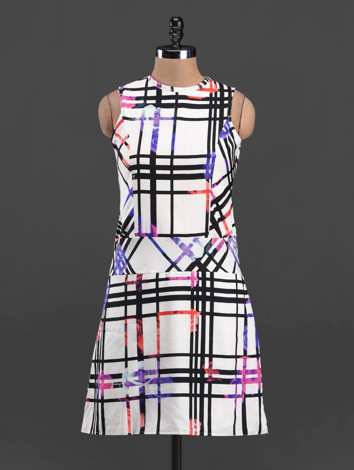Check Sleeveless Shift Dress - Sweet Lemon