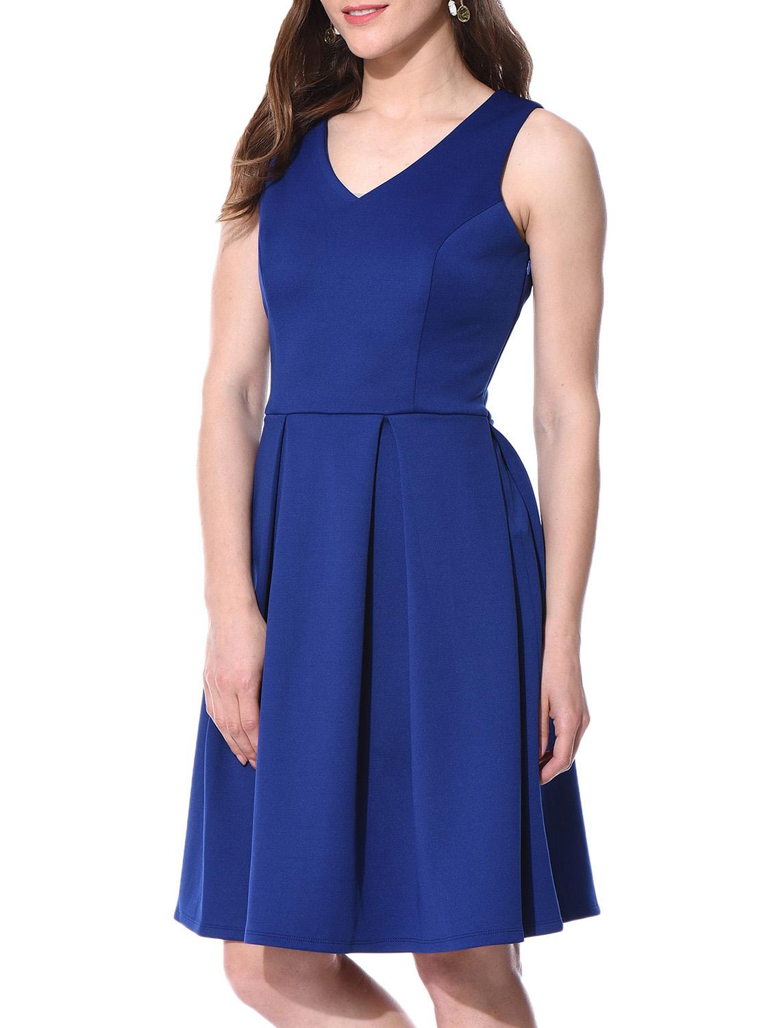 v neck fit & flare dress - 10805975 - Zoom Image - 2