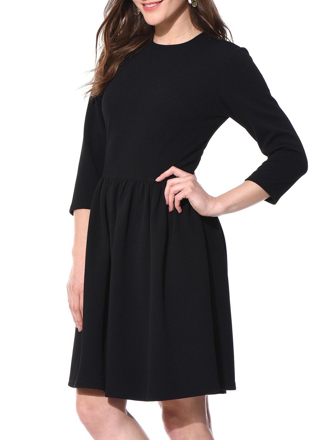 black polyester fit & flare dress - 10805978 - Zoom Image - 2
