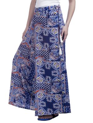 blue rayon palazzos - 10808166 - Standard Image - 2