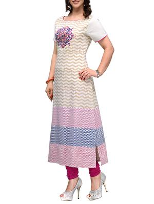 white flex cotton kurta - 10809471 - Standard Image - 2