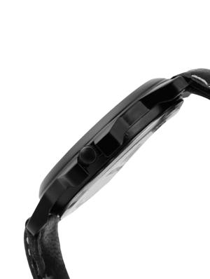 black leather analogue watch - 10809497 - Standard Image - 2