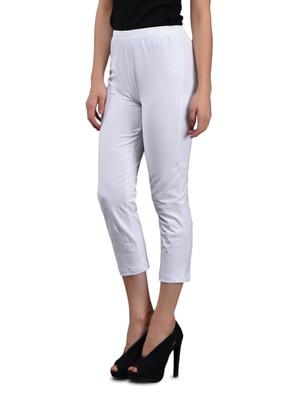 white cotton knit lycra 3/4 tights - 1081316 - Standard Image - 2