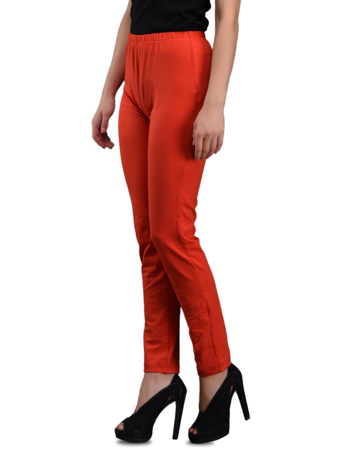 red cotton knit lycra leggings - 1081324 - Zoom Image - 2
