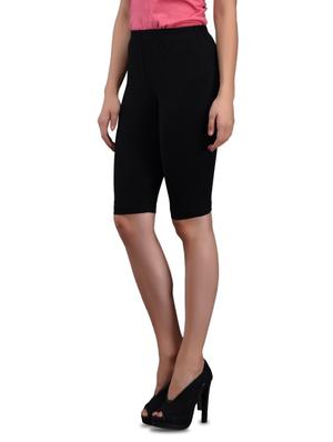 black cotton knit lycra shorts - 1081326 - Standard Image - 2