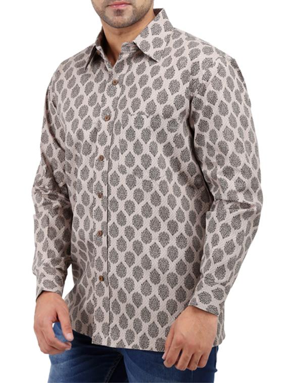 beige cotton casual shirt - 10819294 - Zoom Image - 2