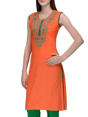 straight embroidered kurta - 10819845 - Standard Image - 2