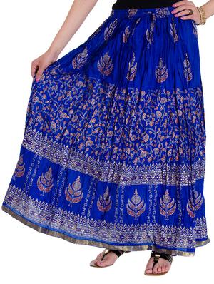 blue cotton aline skirts - 10826005 - Standard Image - 2