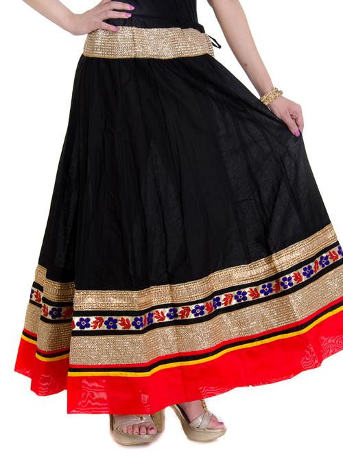 black cotton aline skirts - 10826010 - Very Small Image - 1