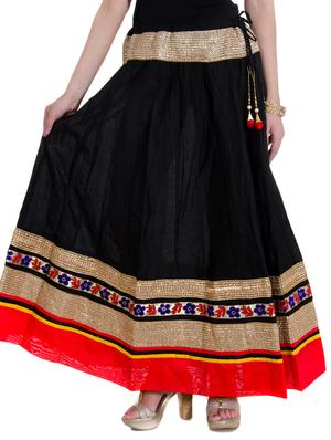 black cotton aline skirts - 10826010 - Standard Image - 2