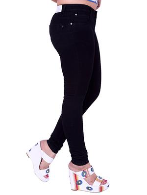 black solid denim jeans - 10826537 - Standard Image - 2