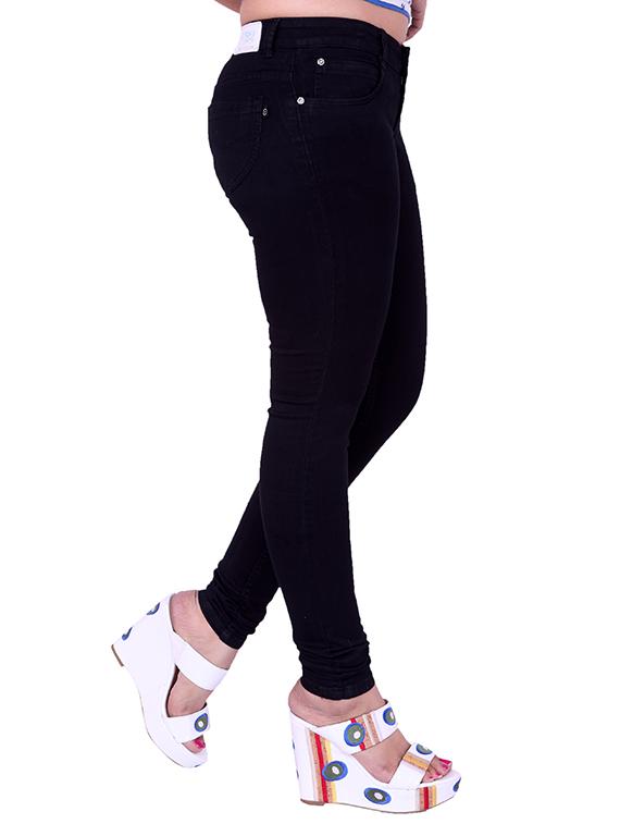 black solid denim jeans - 10826537 - Zoom Image - 2