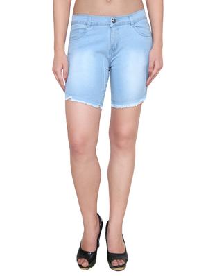 blue cotton blend shorts - 10837464 - Standard Image - 2