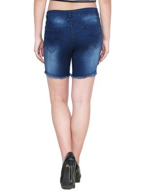 blue cotton blend shorts - 10837464 - Standard Image - 5